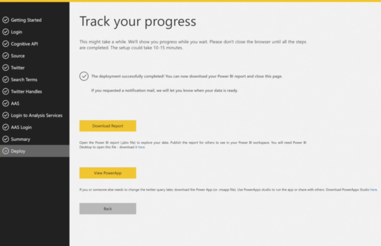 Power BI Solution Template for Twitter