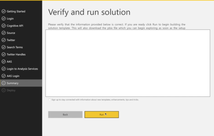 Power BI Solution Template for Twitter